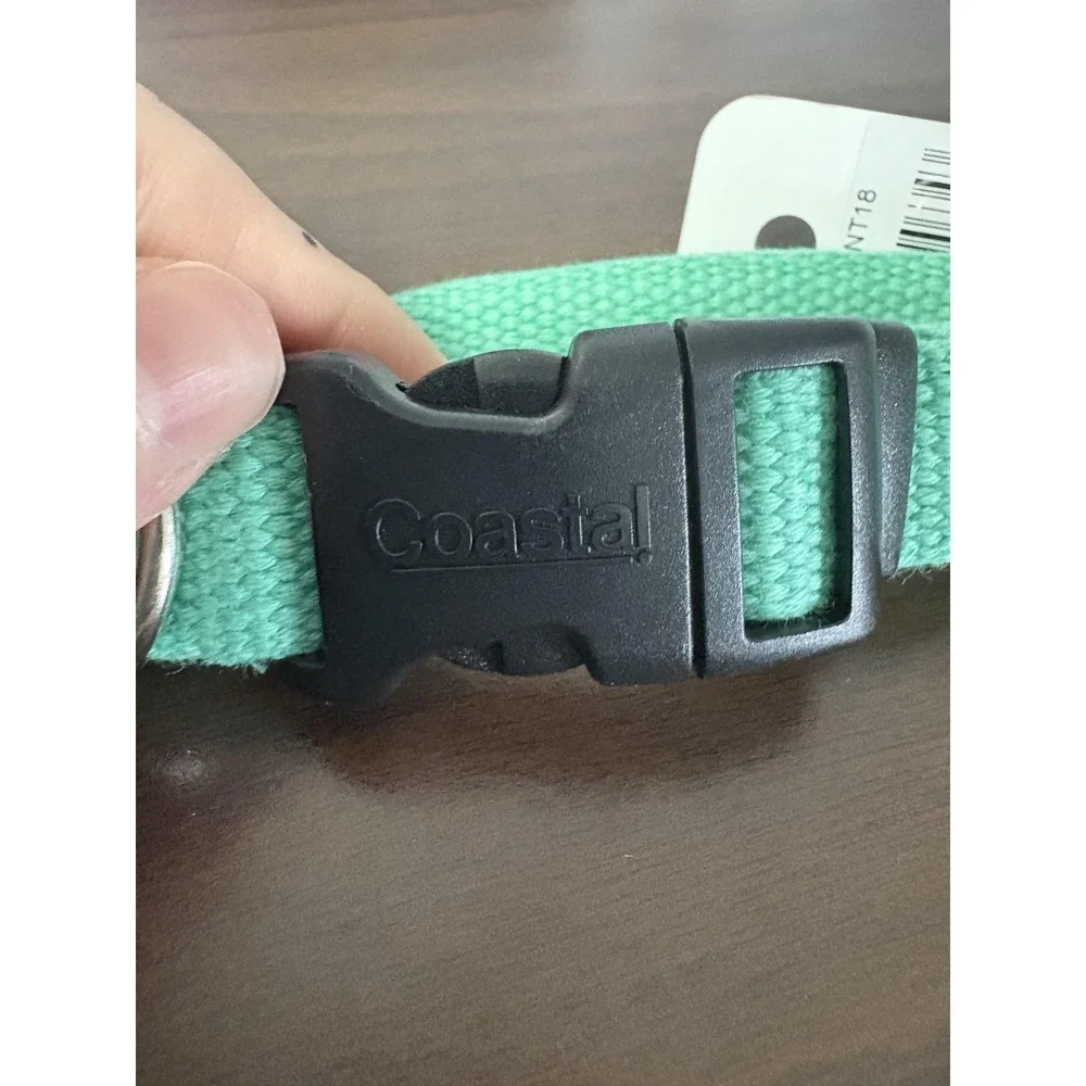 Coastal New Earth Soy Dog Collar S/M 12-18 In Green Adjustable Eco Friendly‎